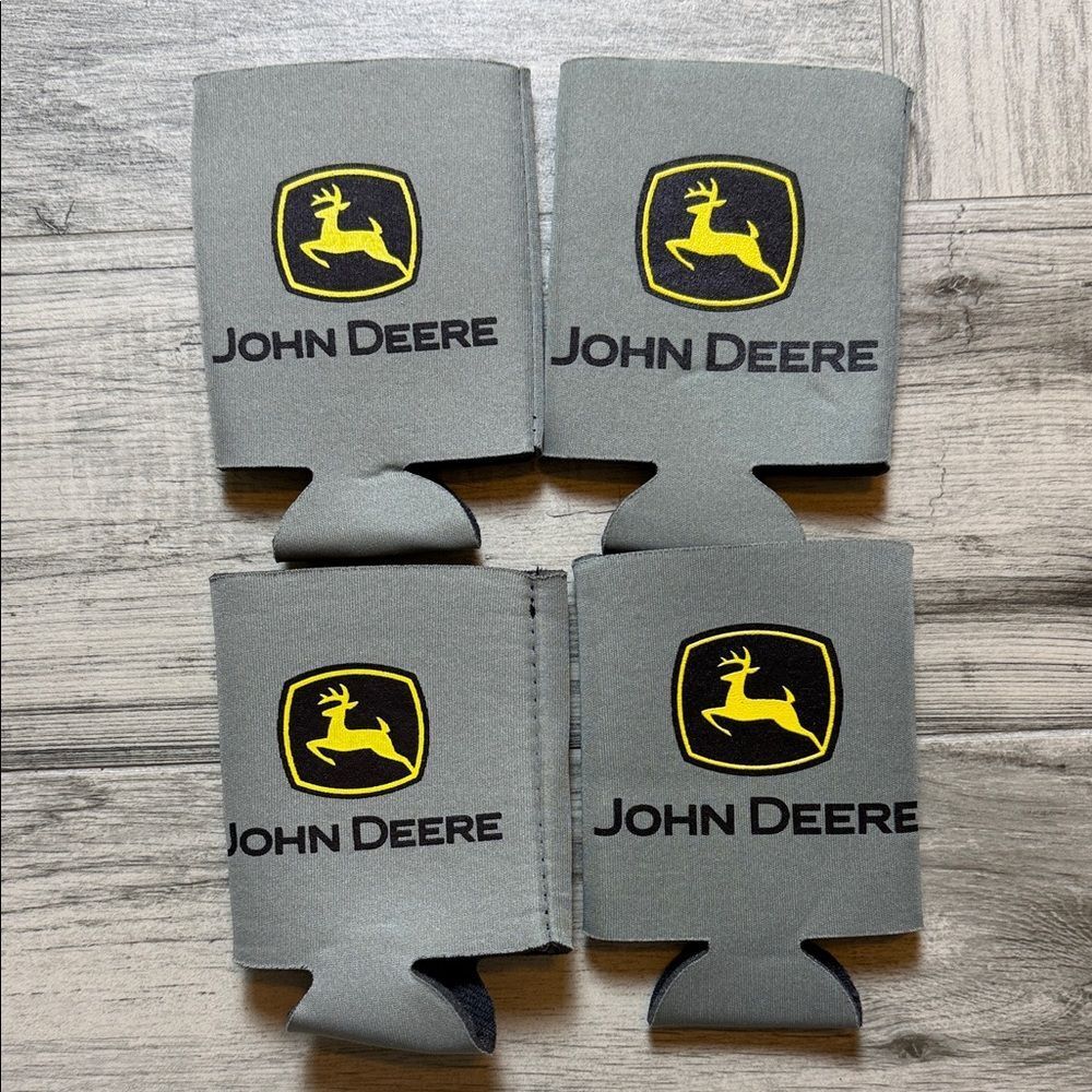John Deere Gray and Yellow Can Coolers